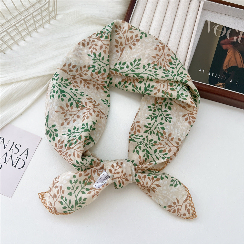 Women's Korean Style Small Square Towel Silk For Soft Scarfs