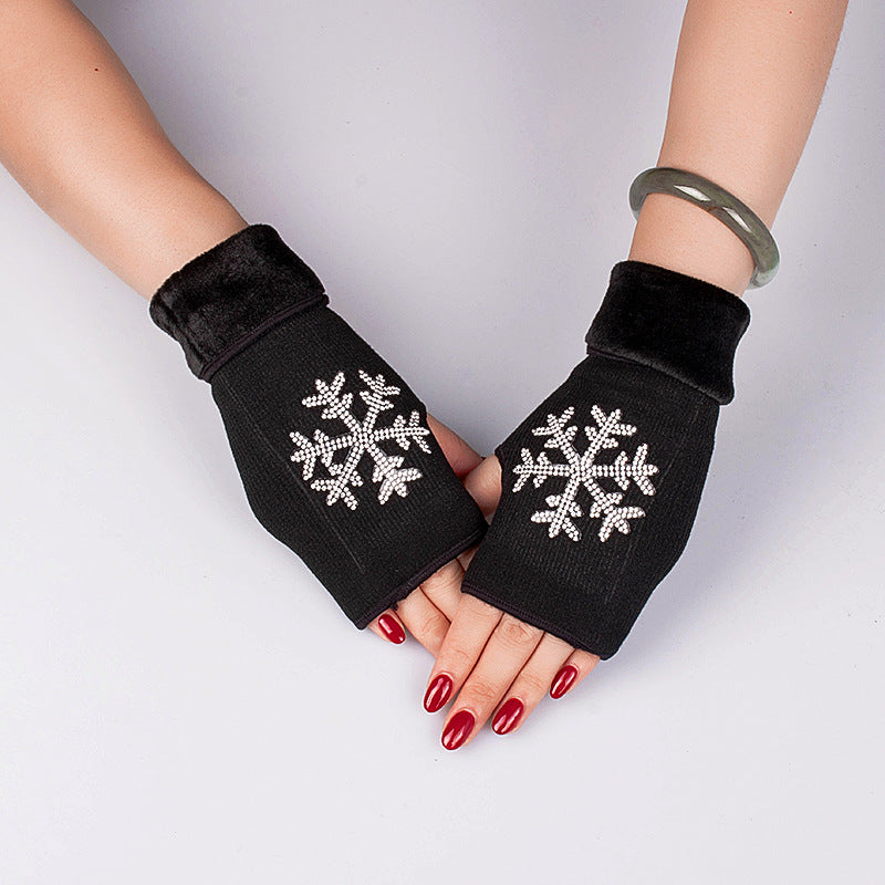 Women's Lined Padded Warm Keeping Fashion Veet Gloves