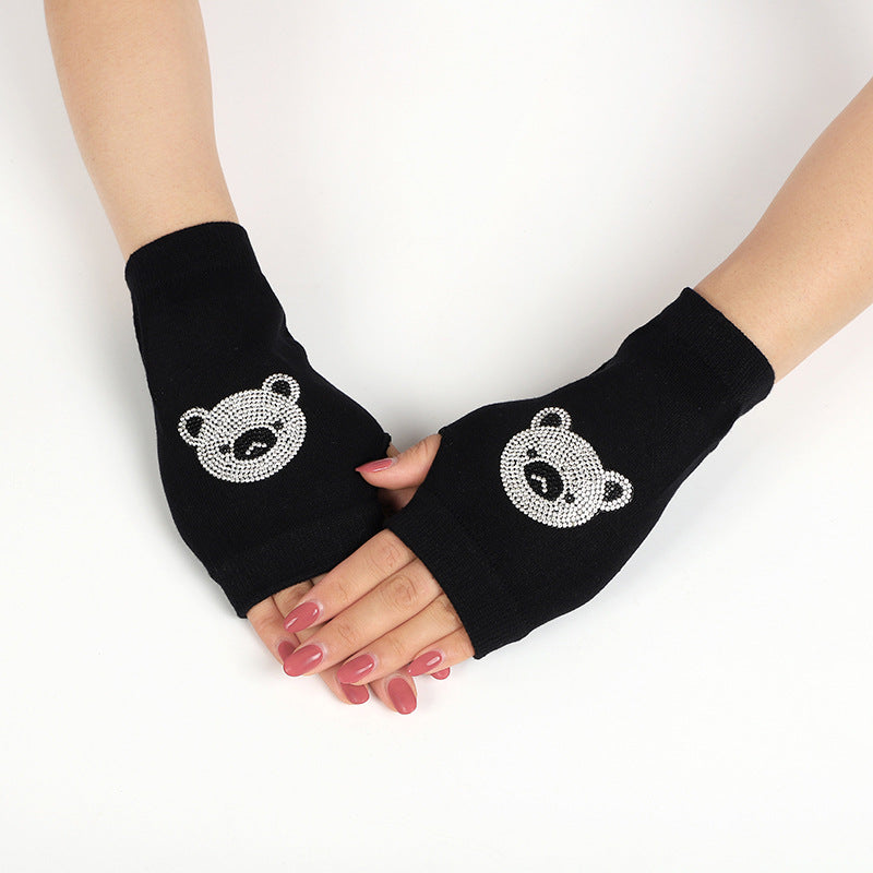 Women's & Men's Sailor Dance Open Finger Rivet Knitting Gloves