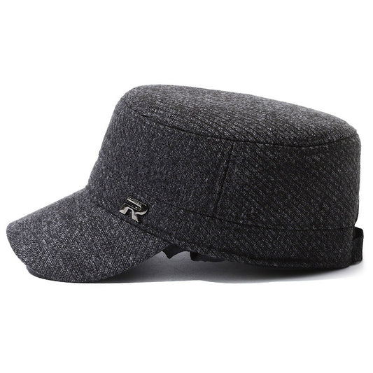 Men's Hat For Outdoor Keep Warm Woolen Flat-top Hats & Caps