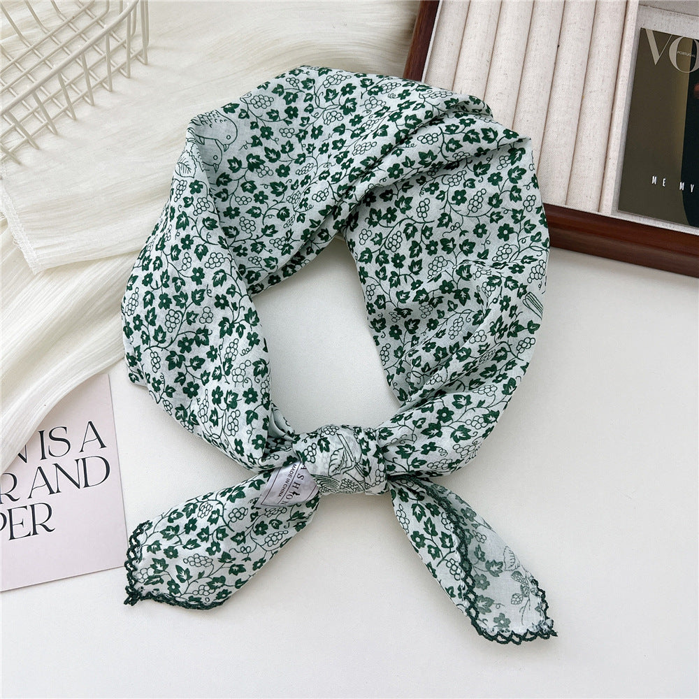 Women's Korean Style Small Square Towel Silk For Soft Scarfs