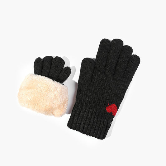 Women's Thick Winter Warm Knitted Wool Brushed Lining Gloves