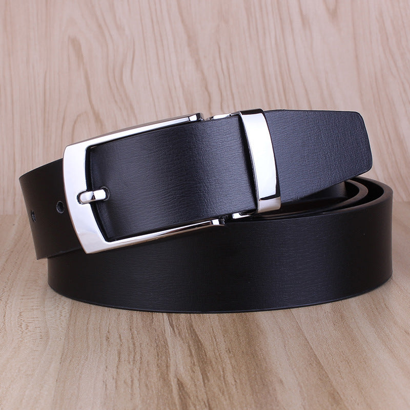 Men's Rotating Buckle Cowhide Pin Casual Double-sided Belts