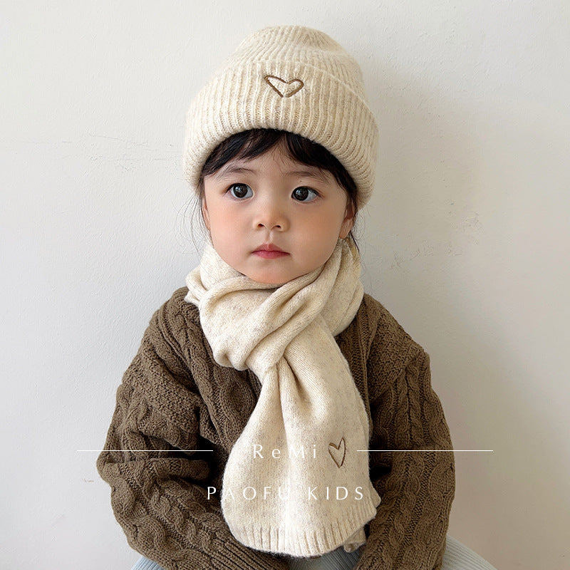 Women's & Men's Two-piece Set Korean Knitted Keep Warm Woolen Kids' Headwear