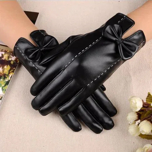 Women's Mouth Fleece-lined Outdoor Windproof Riding Touch Gloves