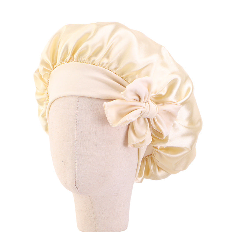 Children's Silk Ribbon Tam-o'-shanter Satin Nightcap Knotted Kids' Headwear