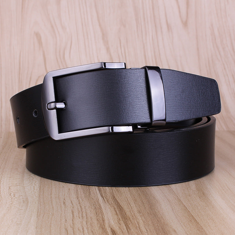 Men's Rotating Buckle Cowhide Pin Casual Double-sided Belts