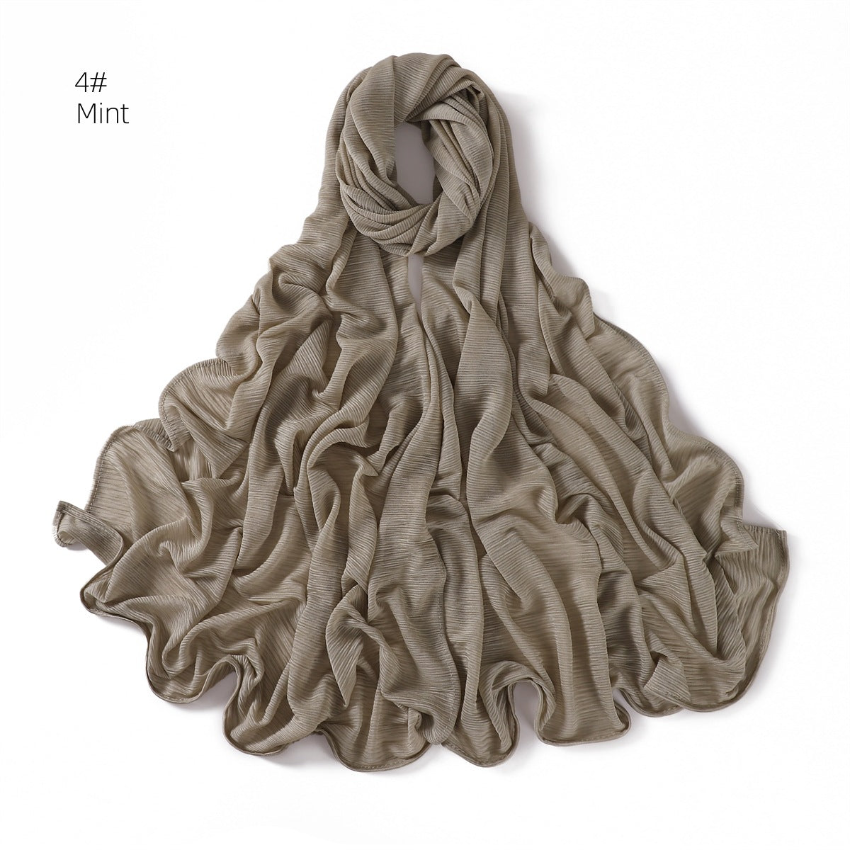 Women's Soft Solid Color Elastic Breathable Pleated Scarfs