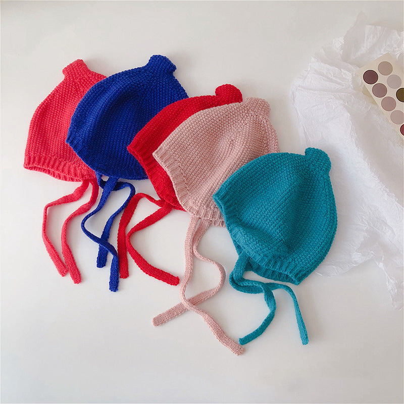 Style Hat Warm Wool Cute Pure Color Kids' Headwear