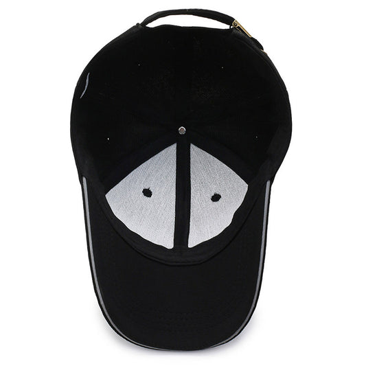 Women's & Men's Stairs Cloth Black Peaked Reflective Stripe Baseball Hats & Caps