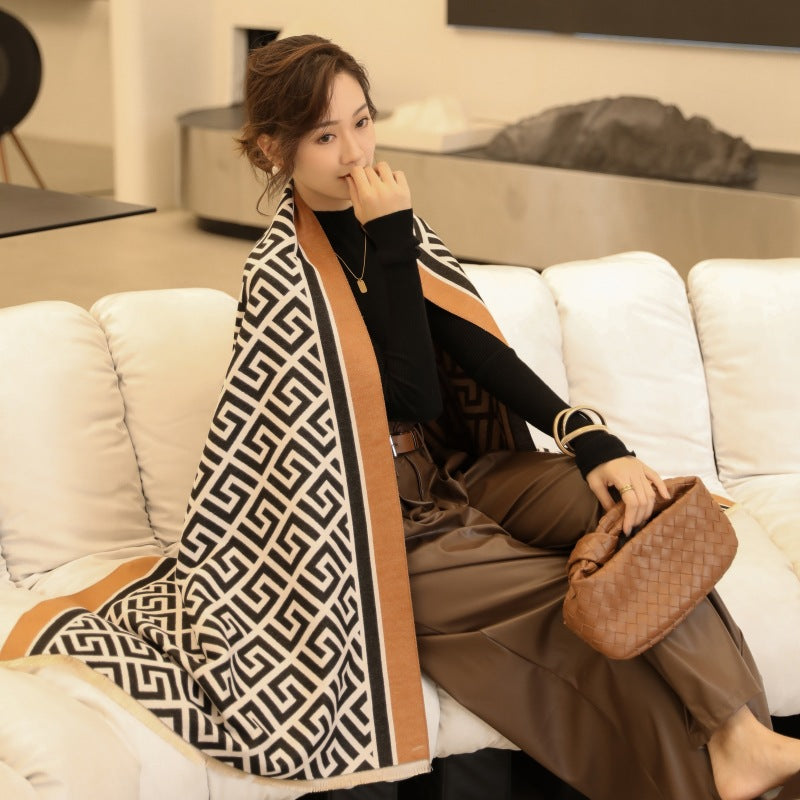 Women's Lunch Break Office Blanket Air-conditioned Room Scarfs