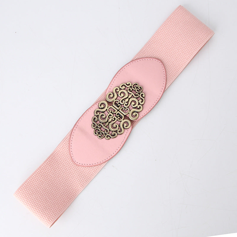 Women's Wide Elastic Decoration With Dress Simple Belts