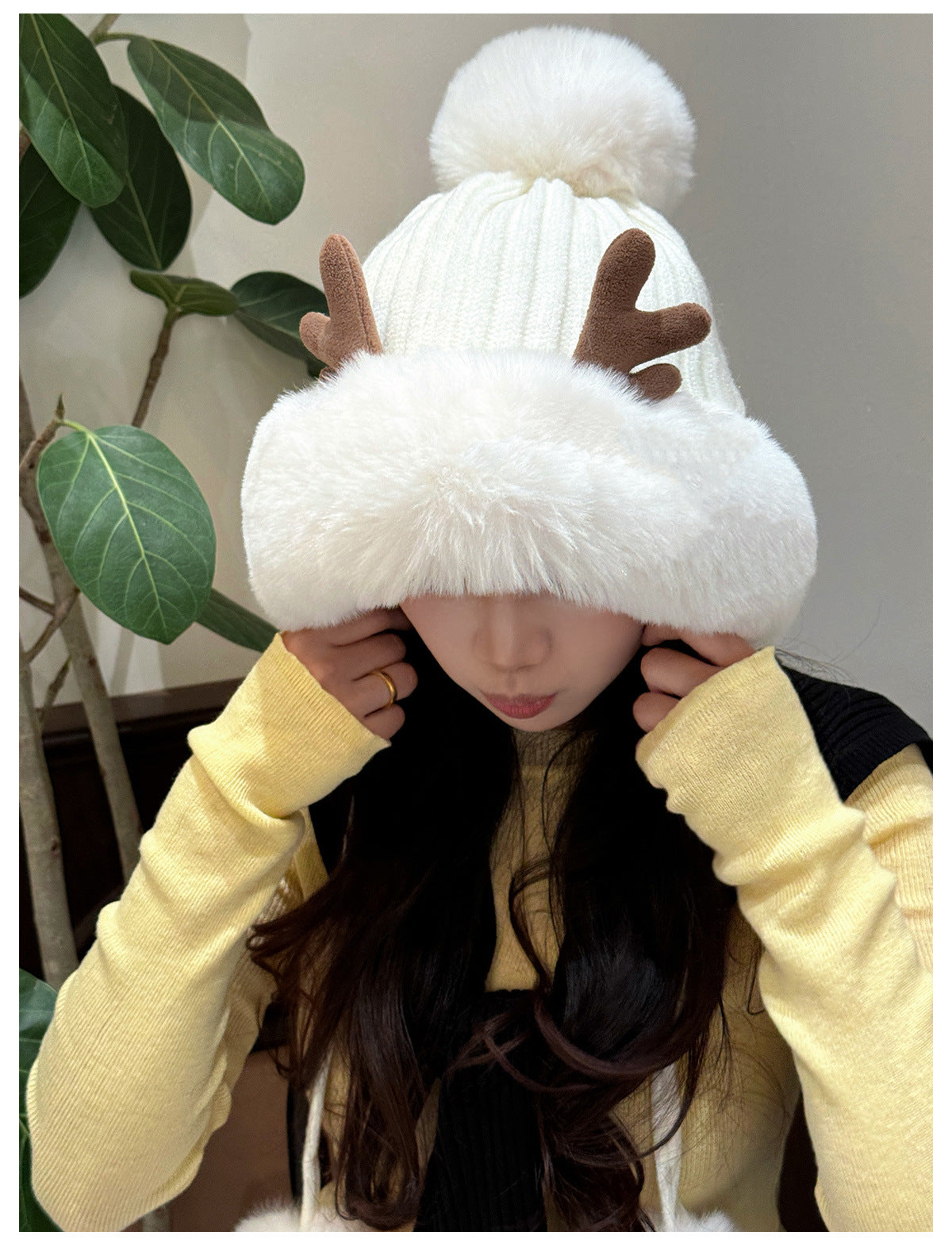 Women's Cute Fox Ears Plush Versatile Korean Earmuffs Hats & Caps