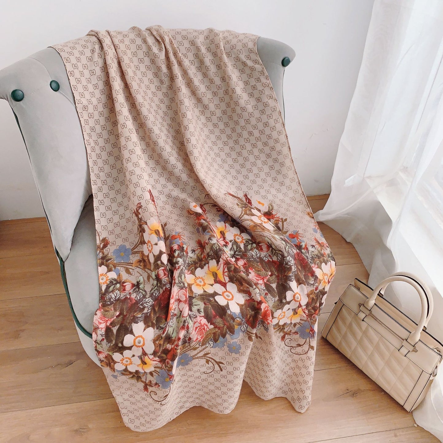 Women's Live Cotton Linen Printed Soft Outer Scarfs