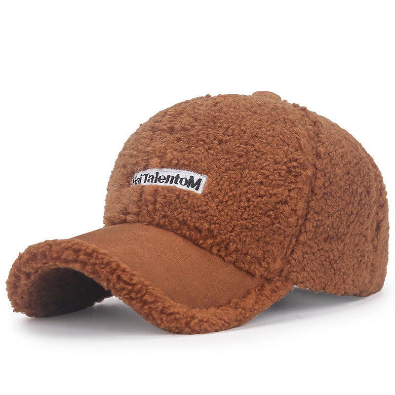 Women's Fashion Embroidered Warm Lamb Fur Peaked Hats & Caps