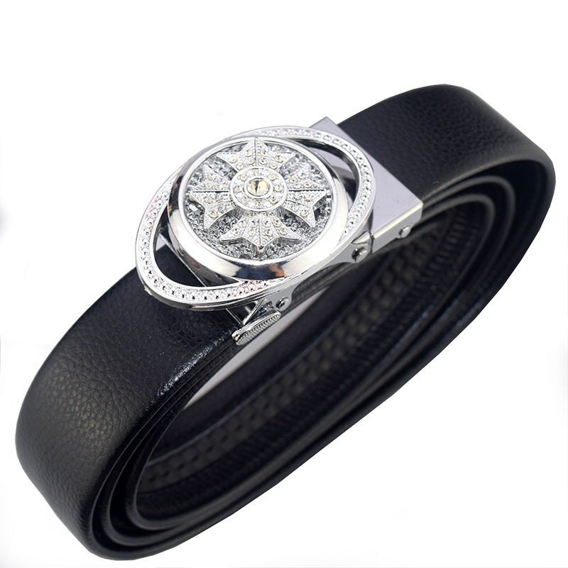 Men's On Leather Sports Car Good Luck Comes Automatic Belts