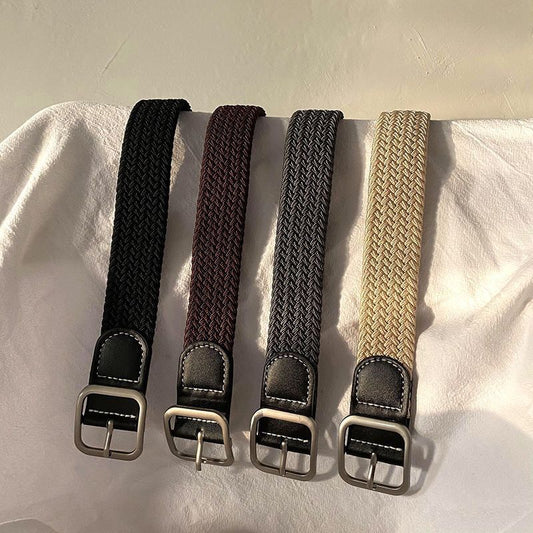 Women's & Men's Woven Stretch Casual Alloy Pin Buckle Belts