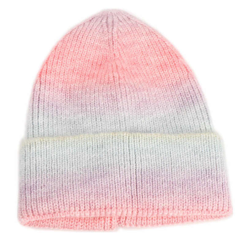 Women's Color Knitted Hat Rainbow Warm Thickened Hats & Caps