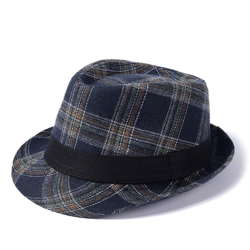 Men's British Style Billycock Plaid Hat Top Hats & Caps