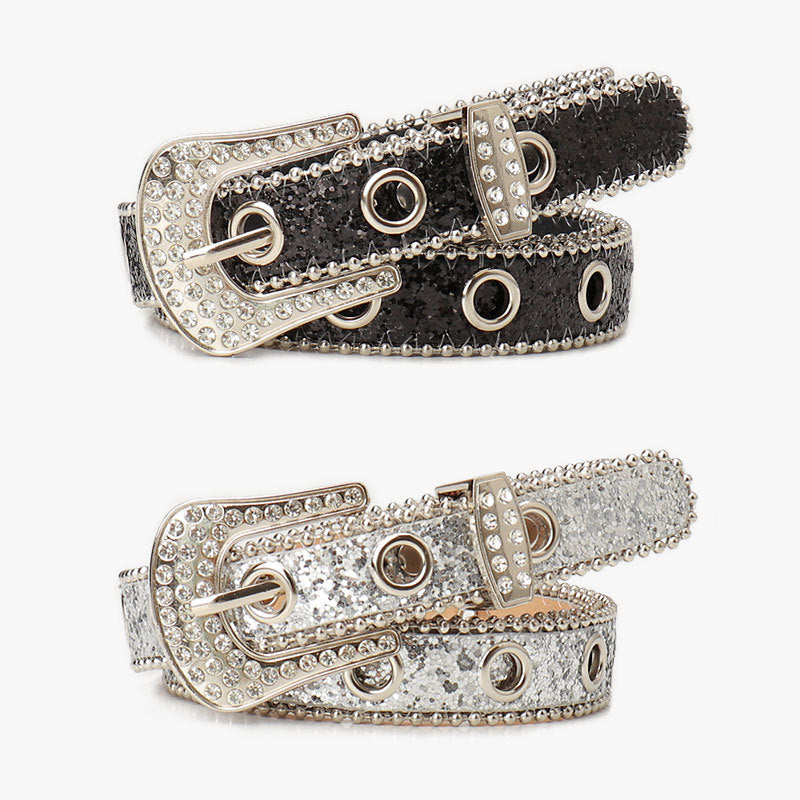 Women's Rhinestone Pin Buckle Trendy Unique Jeans Belts