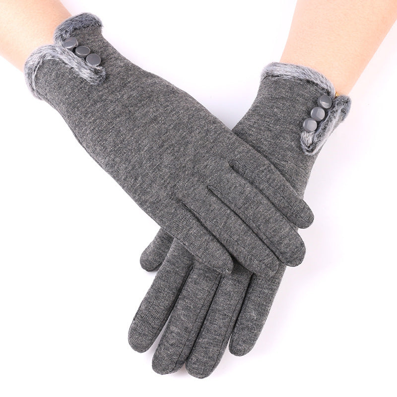 Women's Thermal Ladies Bow Veet Riding Winter Gloves