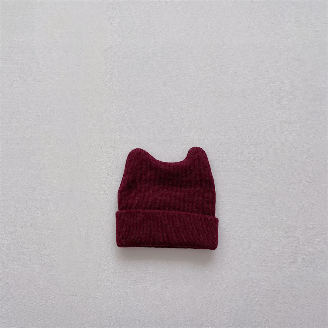 Children's Style Woolen Boys Cute Super Small Choo Knitted Warm Kids' Headwear