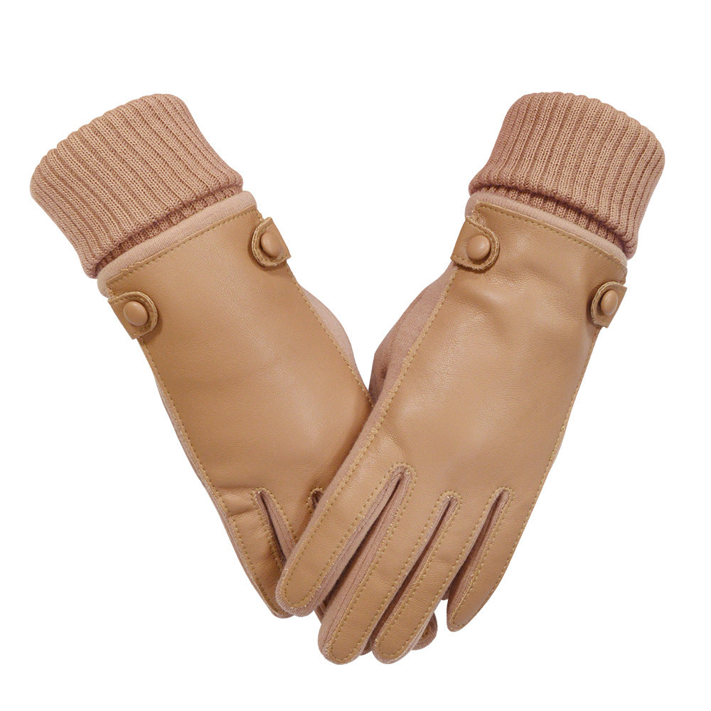 Women's Warm Veet Padded Thickened Cycling Touch Gloves