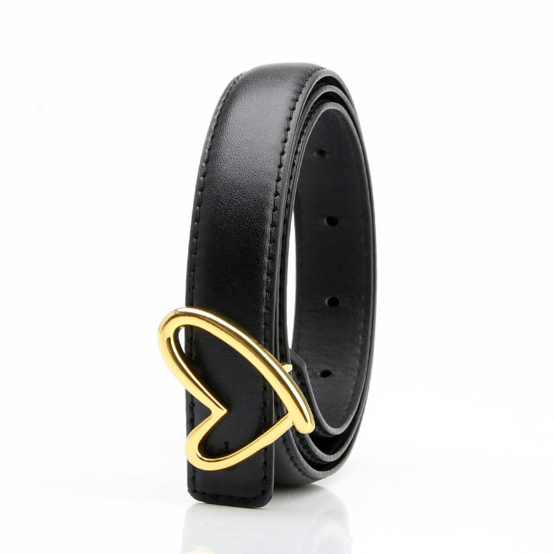 Women's Heart Buckle Dress Decoration Cutting Edge Belts