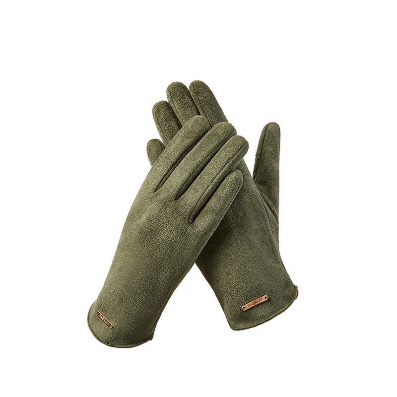 Women's Outdoor Sports Cycling Driving Elegant Fleece-lined Gloves