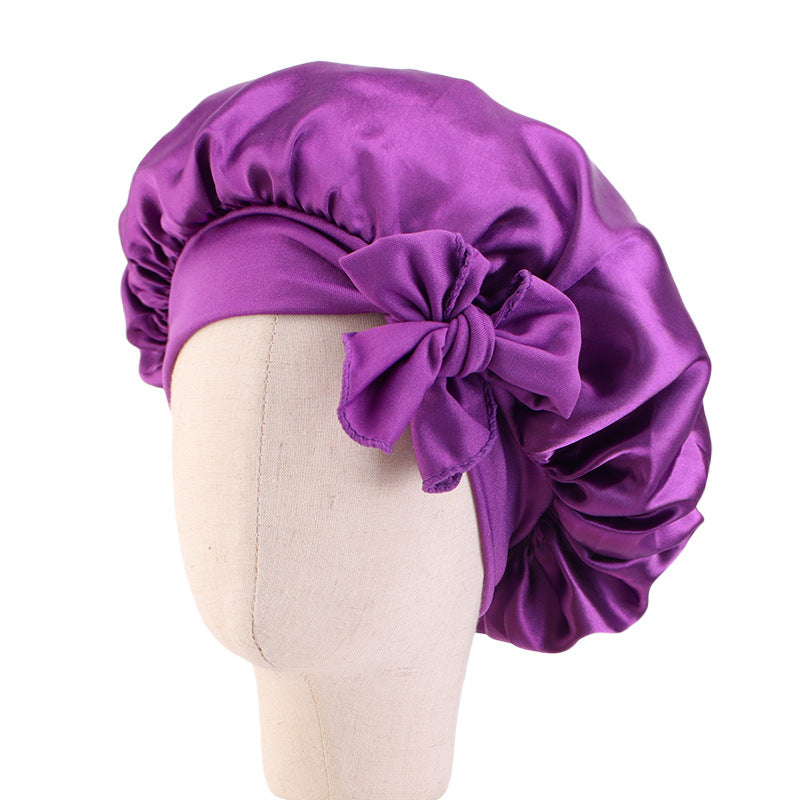 Children's Silk Ribbon Tam-o'-shanter Satin Nightcap Knotted Kids' Headwear