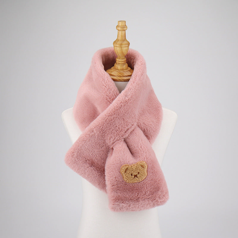 Women's Rex Rabbit Fur Thick Warm Cross Pearl Scarfs