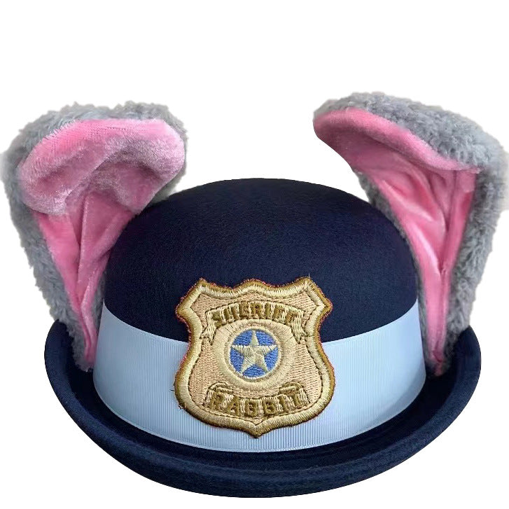 Hat Rabbit Bowler Police Officer Adult Hats & Caps