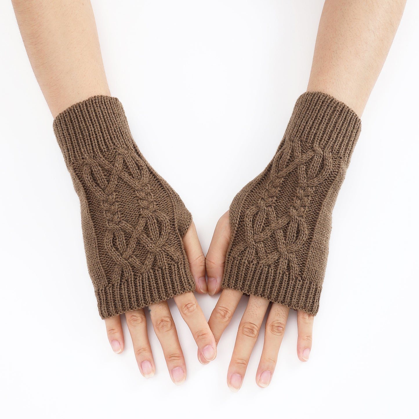 Women's & Men's Wristband Warm Fashion Dew Half Finger Gloves