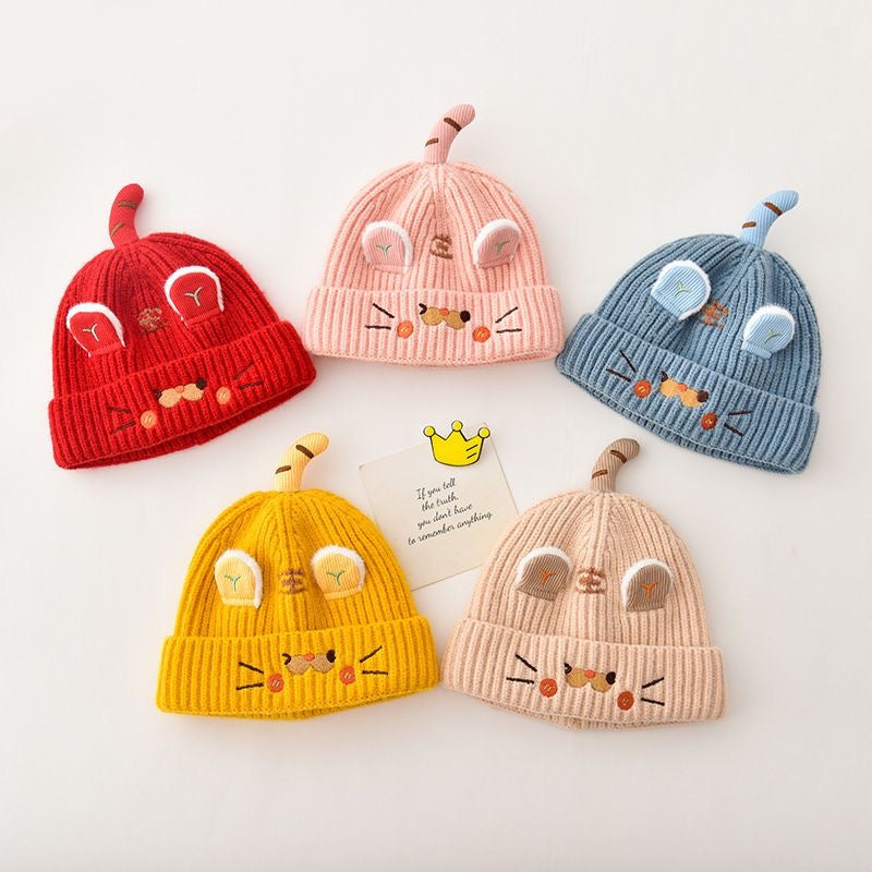 Hat Knitted Male Female Wool Infant Warm Earflaps Kids' Headwear