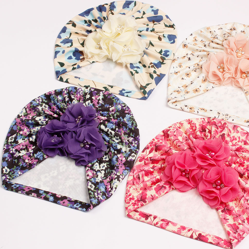 Children's Summer Beanie Thread Small Floral Flower Kids' Headwear