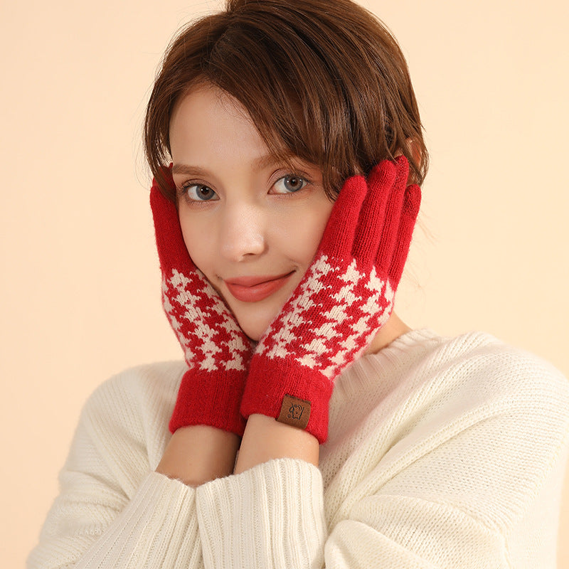 Zodiac Anniversary Year Red Winter Warm Gloves