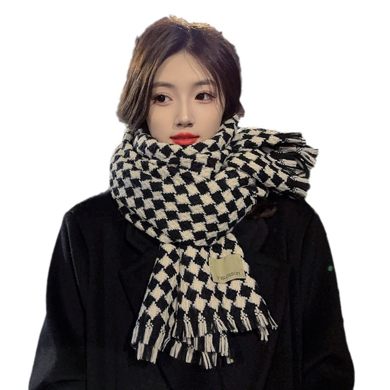 Women's Winter High-grade Plaid Korean Warm Versatile Scarfs