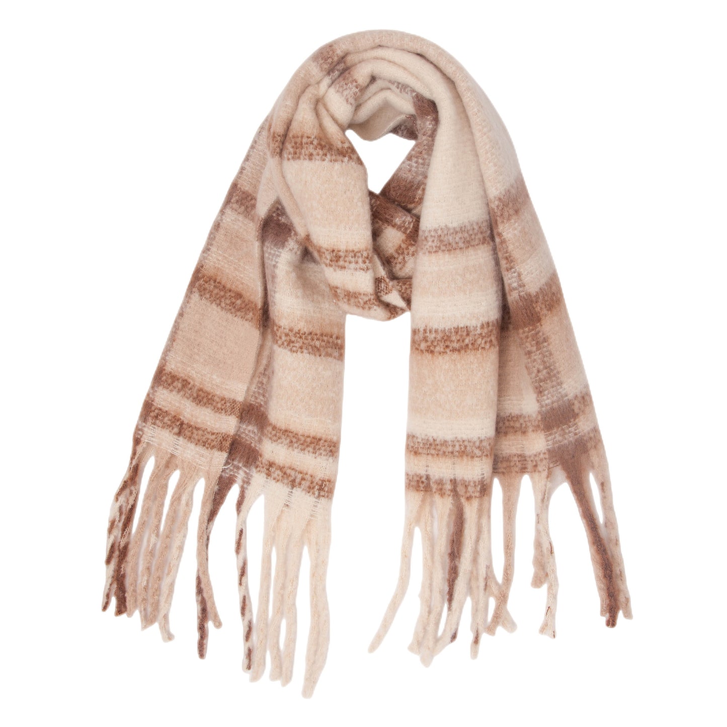 Women's Round Yarn Thickened Thick Tassel Plaid Scarfs