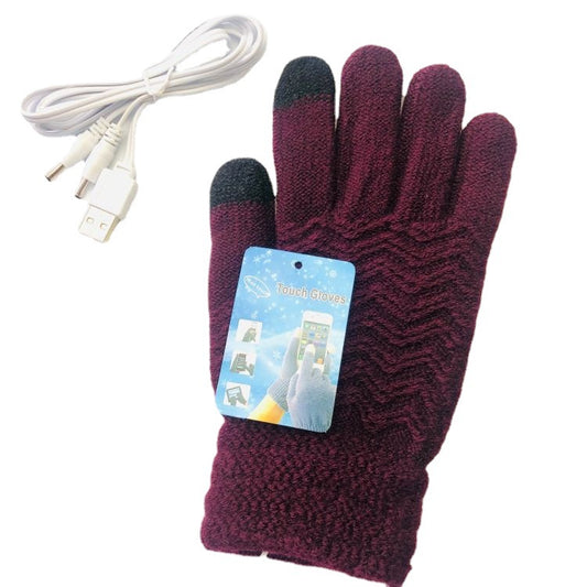 Women's Knitted Touch Screen Electrically Heated Power Gloves