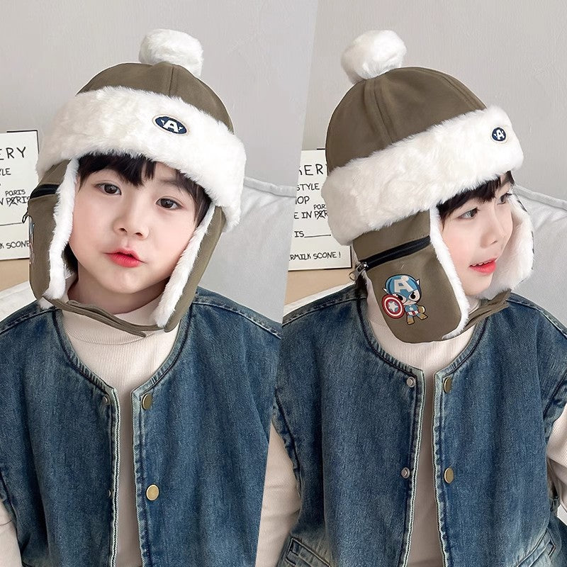 Women's & Men's Hat Cartoon Keep Warm Fleece-lined Windproof Kids' Headwear