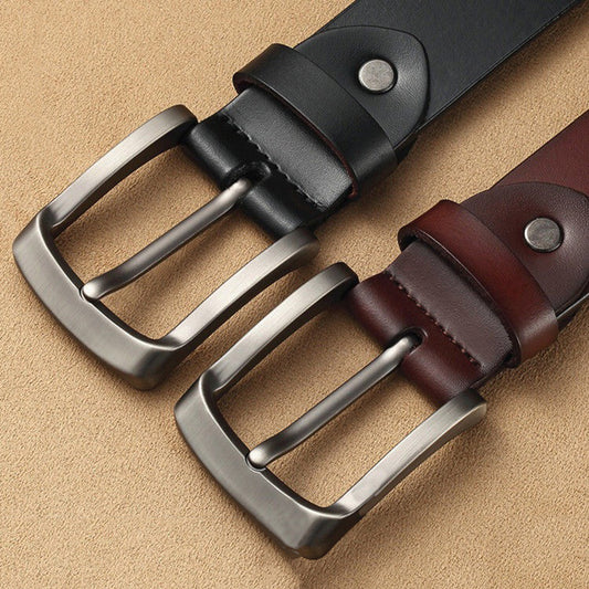 Men's Retro Pin Buckle Leather Genuine Pants Belts