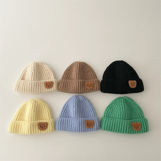 Hat Cute Bear Knitted Warm Pullover Kids' Headwear