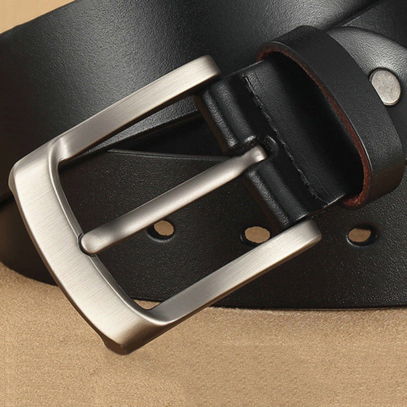 Men's Retro Pin Buckle Leather Genuine Pants Belts