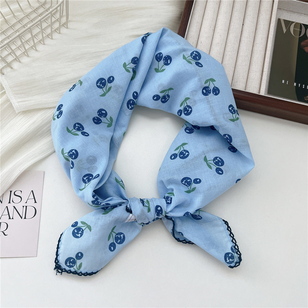 Women's Korean Style Small Square Towel Silk For Soft Scarfs