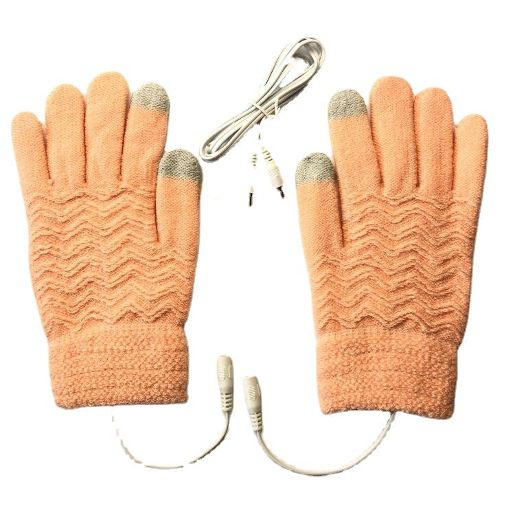 Women's Knitted Touch Screen Electrically Heated Power Gloves