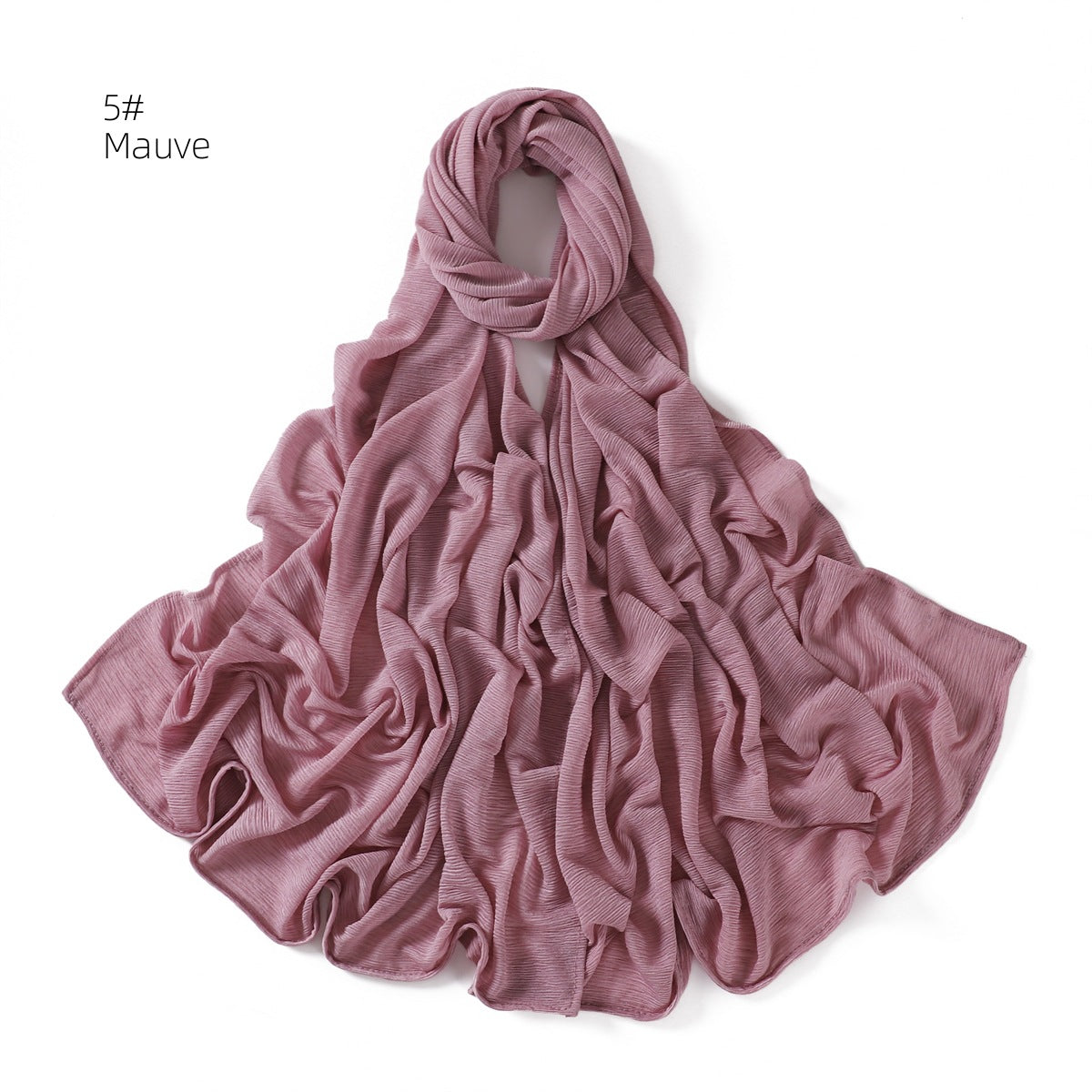 Women's Soft Solid Color Elastic Breathable Pleated Scarfs