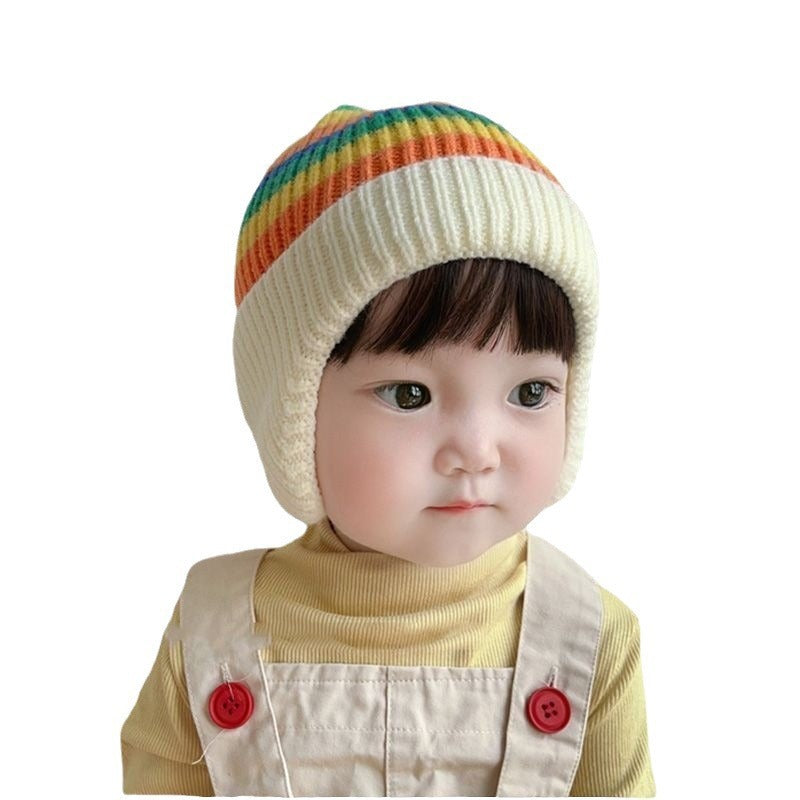 Women's & Men's Rainbow Earmuffs Plus Fluff Knitted Korean Kids' Headwear