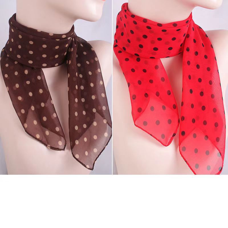 Women's Small Square Chiffon Soft Emulation Silk Scarfs