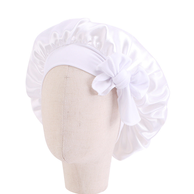 Children's Silk Ribbon Tam-o'-shanter Satin Nightcap Knotted Kids' Headwear