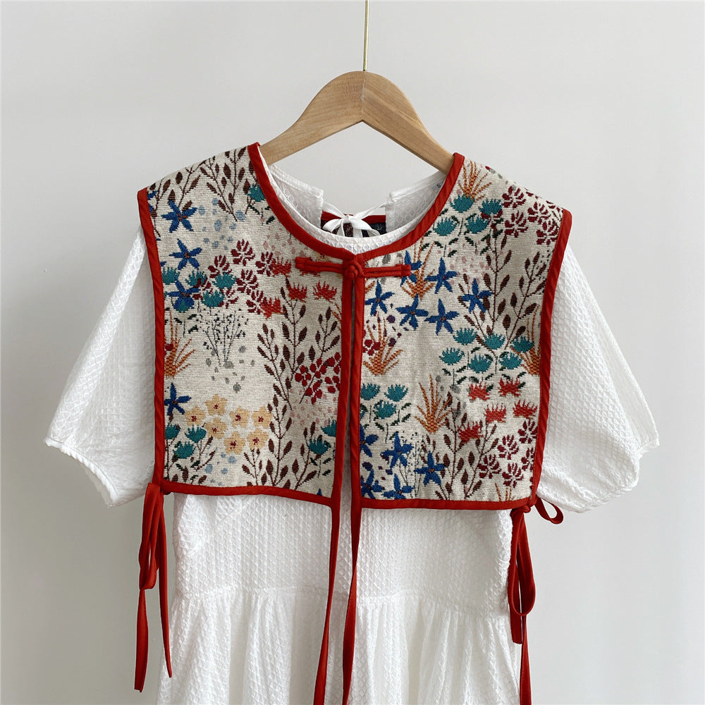 Women's Embroidered Shoulder Small Shawl Fake Collar Air-conditioned Room Waistcoat Scarfs